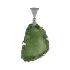 starborn sterling silver natural 15-20 carat moldavite pendant