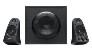 logitech 980-000402-cr z623 400 watt home speaker system, 2.1 speaker system (renewed), one size, black