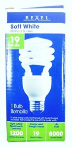 soft white 3000k rexel 19 watt 75 watt equivalent spiral cfl light bulb