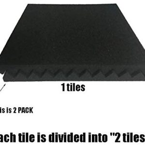 50 Pack Black 12 "X 12 "X1" Acoustic Panels Studio Soundproofing Foam Wedge Tiles,