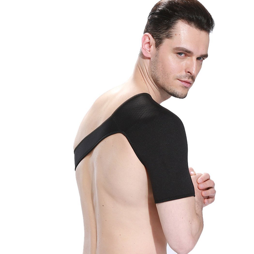 Ktdzone Breathable Neoprene Shoulder Brace Support with Pressure Pad for Injury Sports - Adjustable Wrap Strap Band Right Side