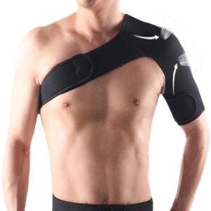 Ktdzone Breathable Neoprene Shoulder Brace Support with Pressure Pad for Injury Sports - Adjustable Wrap Strap Band Right Side