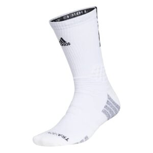 adidas unisex creator 365 basketball crew socks (1-pair), white/black, x-large