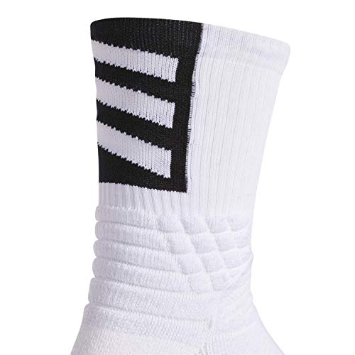 adidas Unisex Creator 365 Basketball Crew Socks (1-Pair), White/Black, X-Large