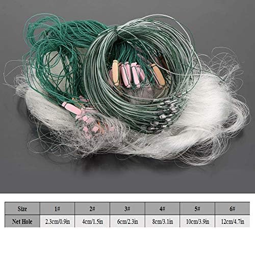 Lixada 25m 3 Layers Monofilament Fishing Fish Gill Net with Float #1/#2/#3/#4/#5/#6