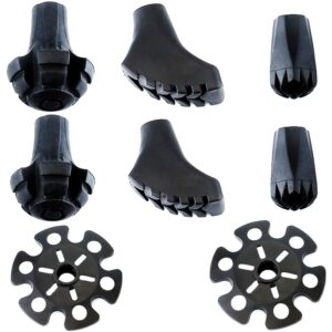 replacement rubber tips set for trekking poles-4 paris heavy-duty durable feet paws tips snow baskets for hiking poles/walking sticks