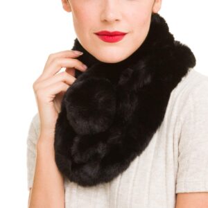 melifluos designed in spain fur collar scarf for women faux fur scarves neck shrug for fall winter spring coat dress (fc01-11)