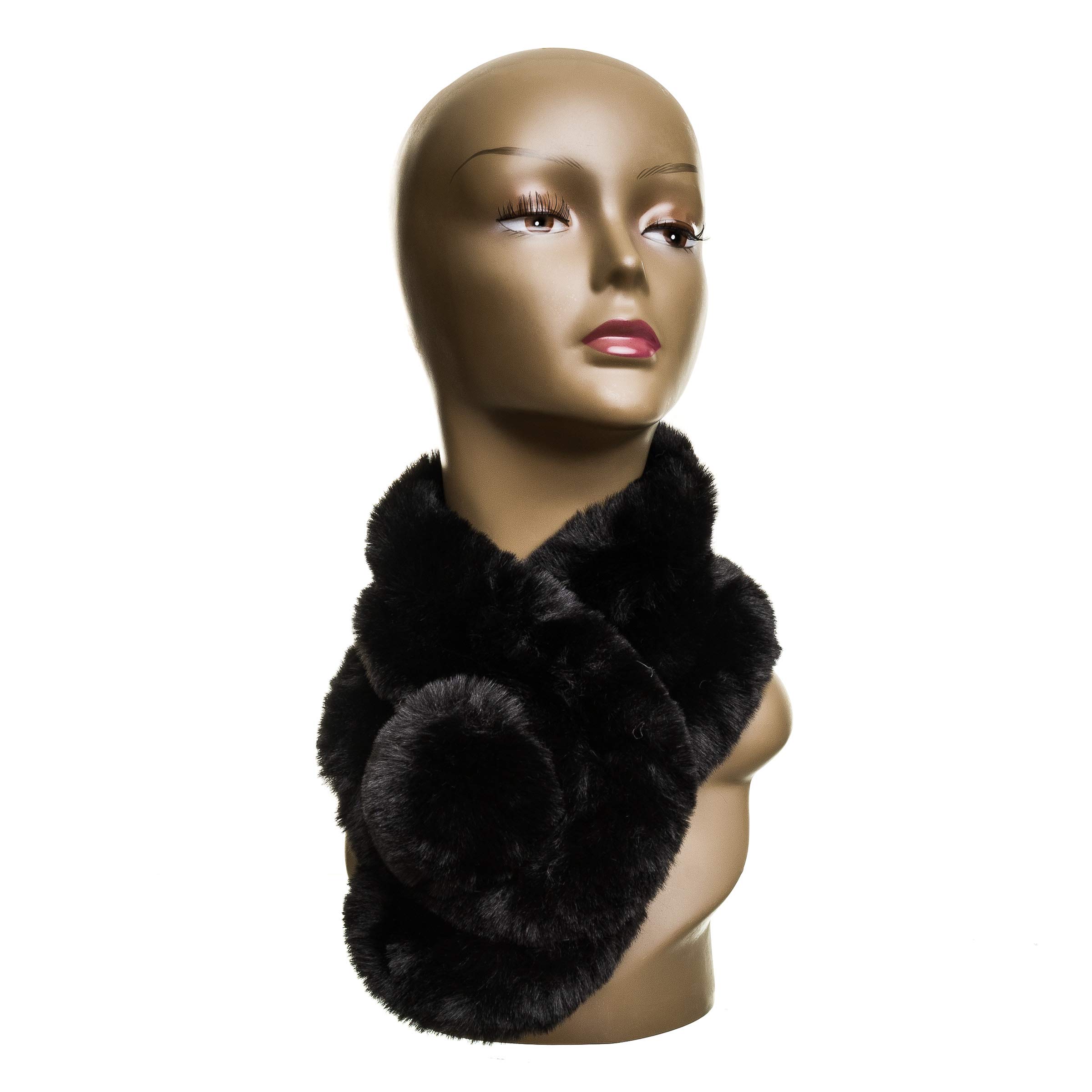 MELIFLUOS DESIGNED IN SPAIN Fur Collar Scarf for Women Faux Fur Scarves Neck Shrug for Fall Winter Spring Coat Dress (FC01-11)