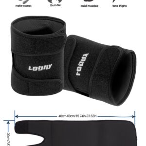 LODAY Neoprene Thigh Brace Support Hamstring Compression Sleeve Adjustable Upper Leg Wraps for Women and Men(a pair)