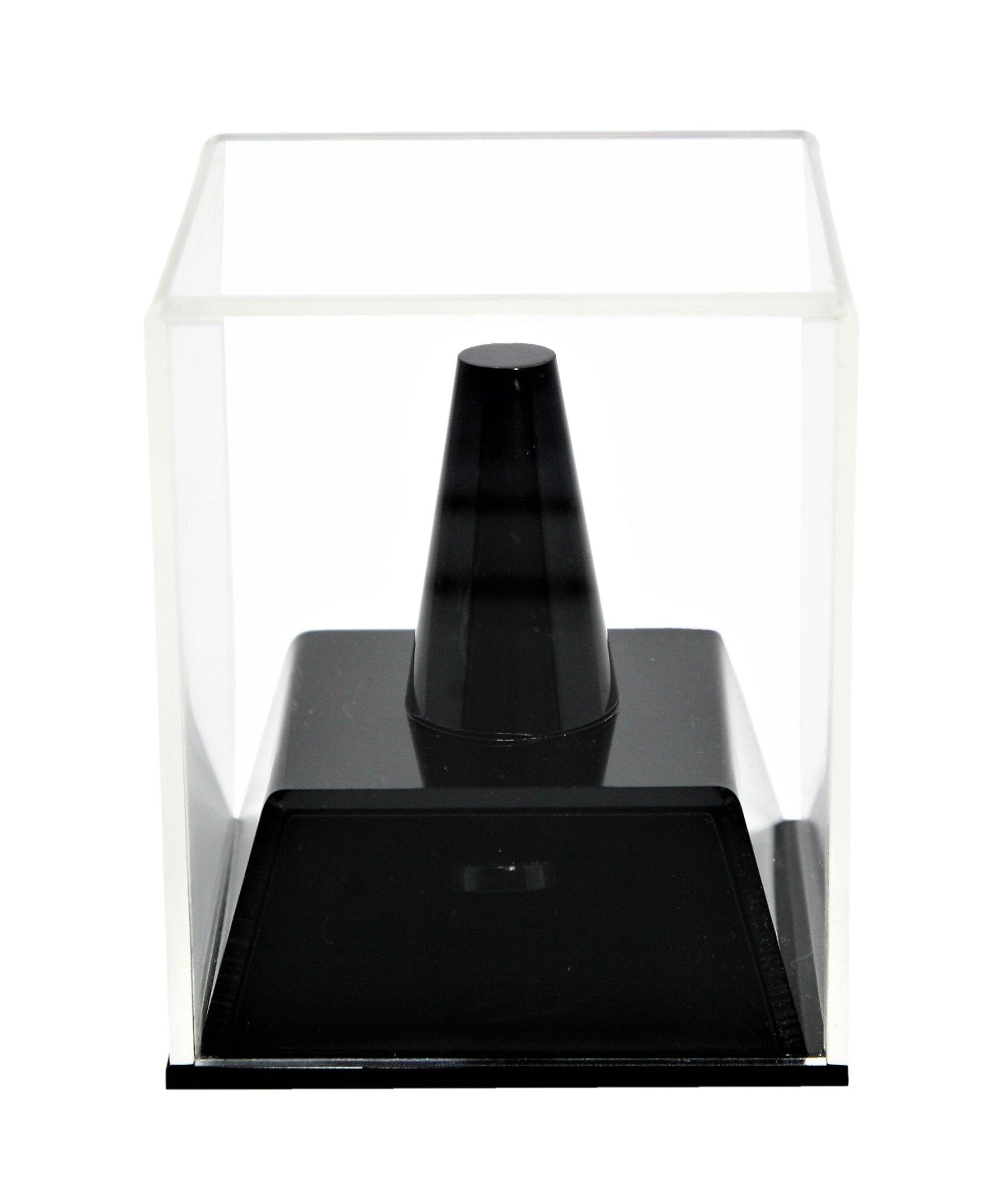 Better Display Cases Clear Acrylic Championship School Ring Display Case with Drawer and Black Acrylic Ring Holder (A064-A)