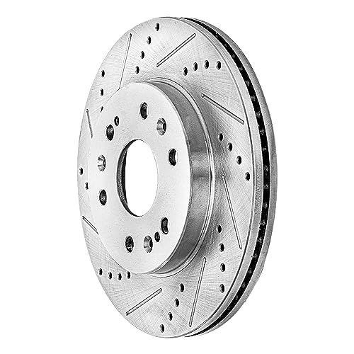 Detroit Axle - Front Brake Kit for Chevy GMC Silverado Sierra Suburban Express Savana 1500 Tahoe Yukon XL Escalade ESV EXT XTS Drilled & Slotted Brake Rotors Ceramic Brakes Pads : 12.99'' inch Rotor