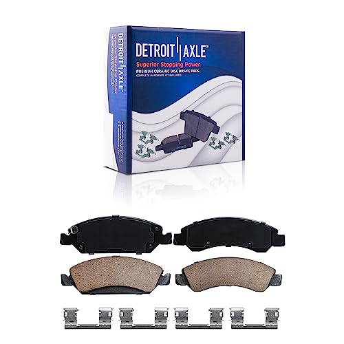 Detroit Axle - Front Brake Kit for Chevy GMC Silverado Sierra Suburban Express Savana 1500 Tahoe Yukon XL Escalade ESV EXT XTS Drilled & Slotted Brake Rotors Ceramic Brakes Pads : 12.99'' inch Rotor