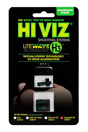 HIVIZ XDN321 Sight Systems, Litewave H3 Tritium/Litepipe, Springfield XD, XDS, XDE and XD-M Models