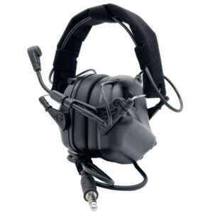 EARMOR M32 Tactical Headset Hunting & Shooting Earmuffs with Microphone, Sound Amplification, Nato TP120 Jacket, Black