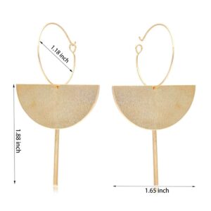 Figaro Design Fashion Exaggerated 18K Gold Geometric Multi-layer Half Circle Dangle Drop Earring for Women