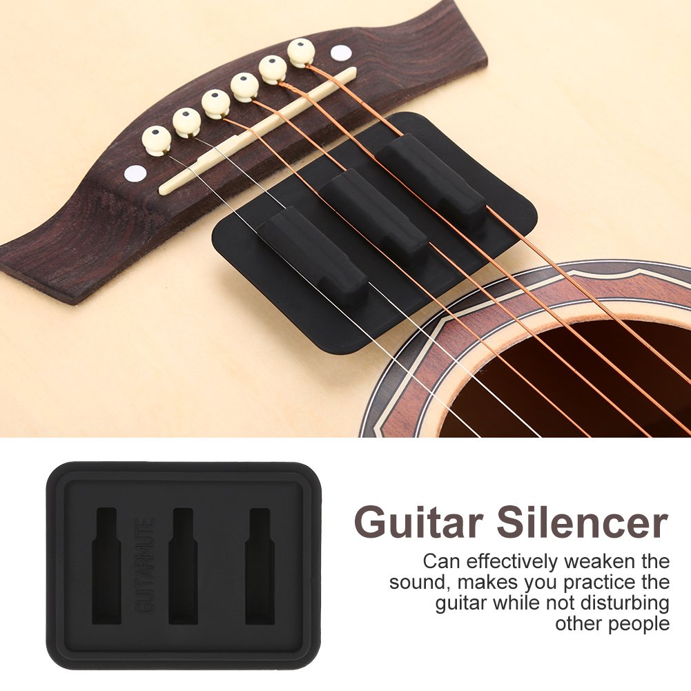 Guitar Mute Silencer, Silicone Guitar Mute Silence Pad Black For Wooden Guitar Wooden guitar accessories