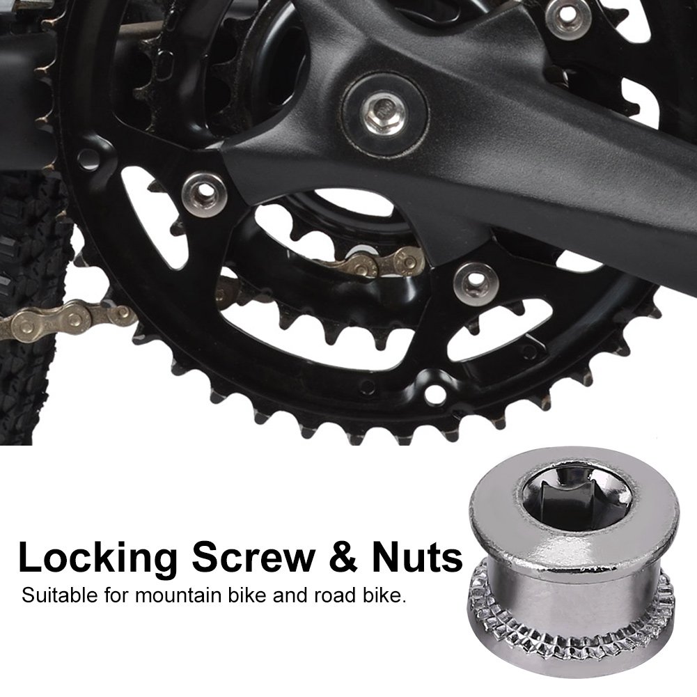 Steel Double Chainring Bolts, Crankset Screw Bolts, Mountain Bikes Road Chain Wheel Crankset Screws Double Chainring Bolts & Nuts