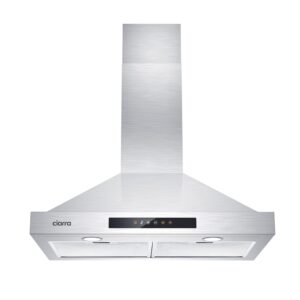 ciarra wall mount range hood 30 inch 760m3/h ducted convertible ductless range hood vent in stainless steel cas75308