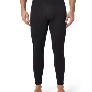 LAPASA Men's Thermal Underwear Bottom Long Johns Pants Fleece Lined Base Layer Lightweight Stretchy Cold Weather Winter Thermoflux 300 Extra Warm M25 Medium Black