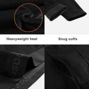 LAPASA Men's Thermal Underwear Bottom Long Johns Pants Fleece Lined Base Layer Lightweight Stretchy Cold Weather Winter Thermoflux 300 Extra Warm M25 Medium Black