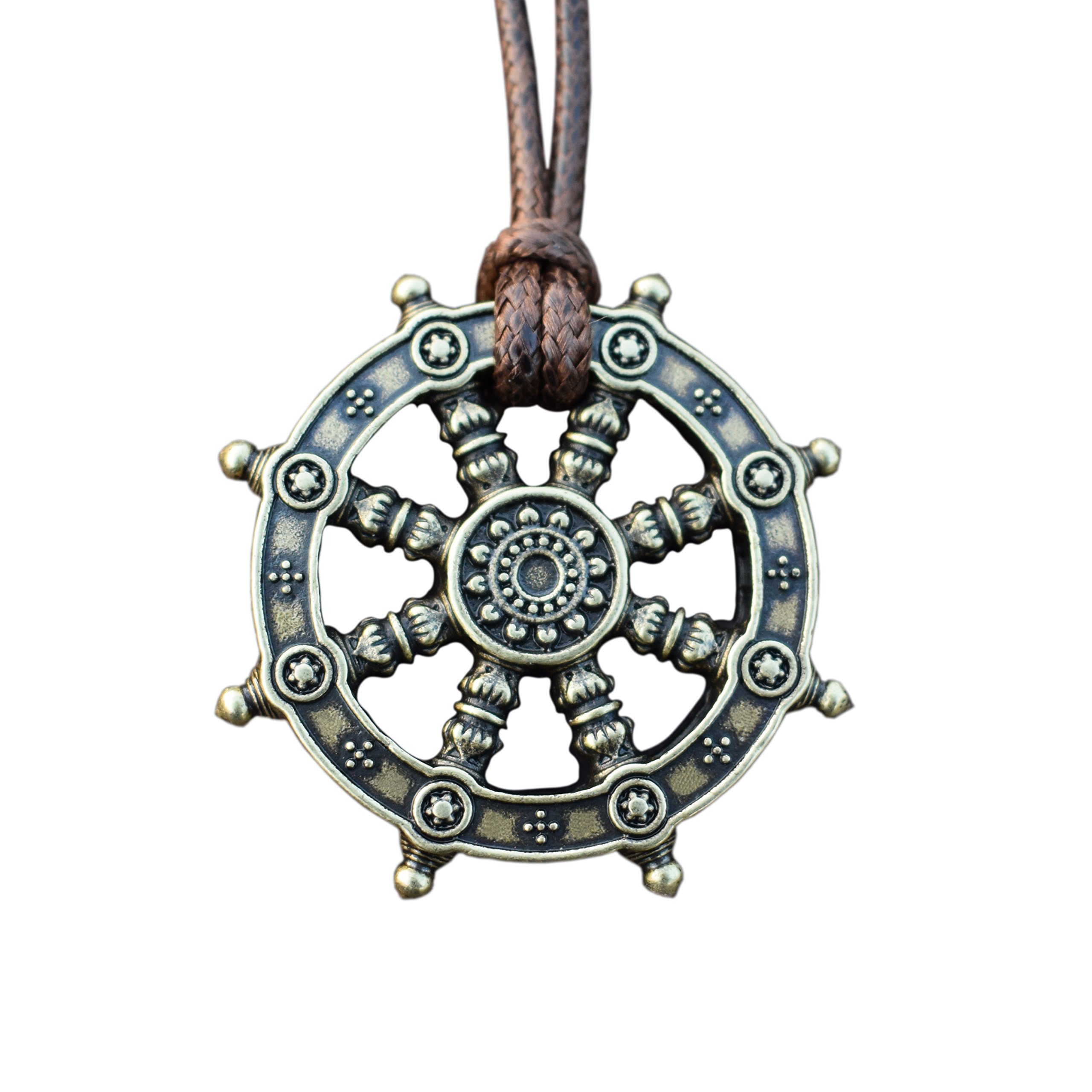 Dharma Wheel of Life Samsara Buddhist Amulet Pendant Talisman (bronze)