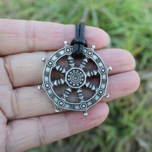 Dharma Wheel of Life Samsara Buddhist Amulet Pendant Talisman (bronze)