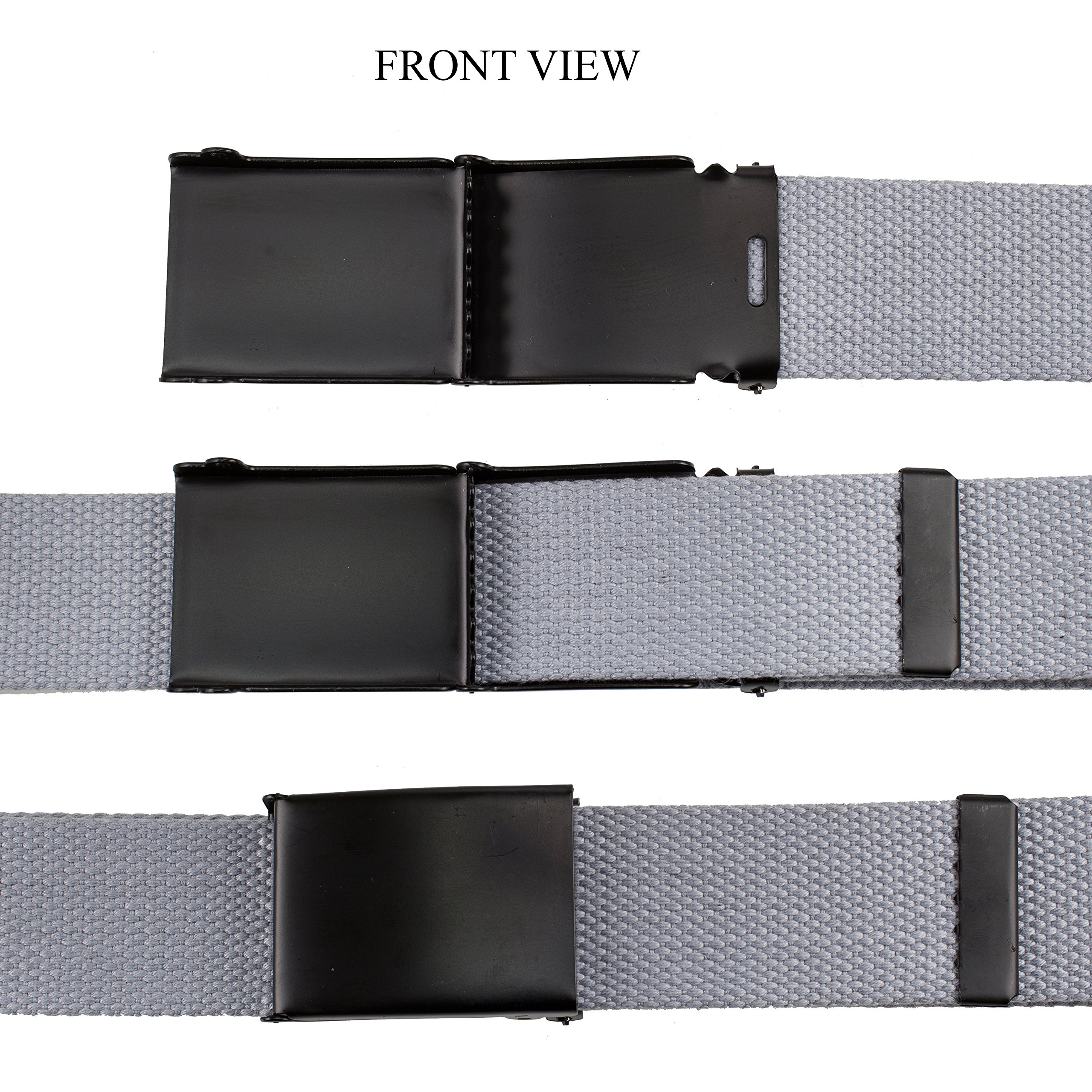 Gelante Fully Adjustable Canvas Web Belt with Black Flip Top Buckle 50'' Long 2053-Black