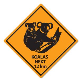 Australia Wall Decorations 4 Outback Street Signs 4 Australian Road Signs - Accents for a Unique Aussie Vibe Featuring Boomerang Kangeroo Koalas Sydney Melbourne