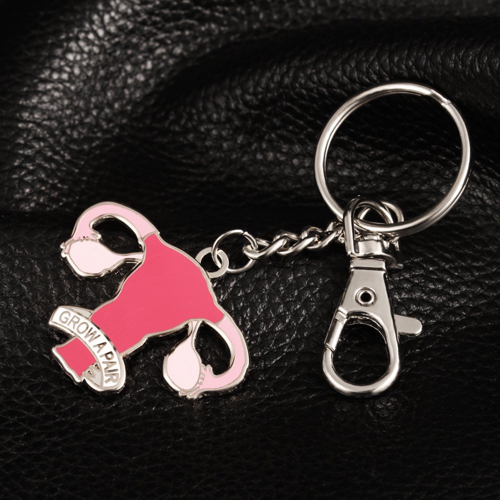 GuDeKe Grow A Pair Uterus Feminist Women Keychain Keyring Funny and Cute