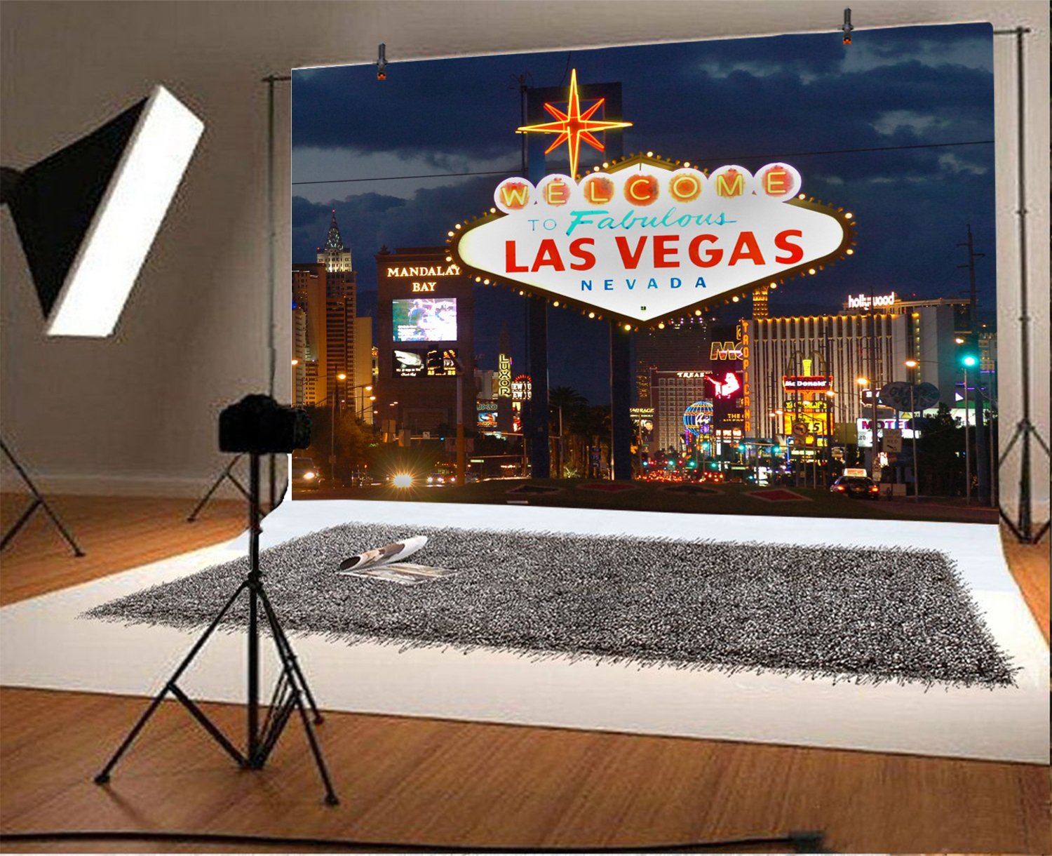 LFEEY 10x8ft Las Vegas Casino Backdrop City Night View Photography Backdrop American Famous Casino Photo Background for Birthday Party Events Studio Props