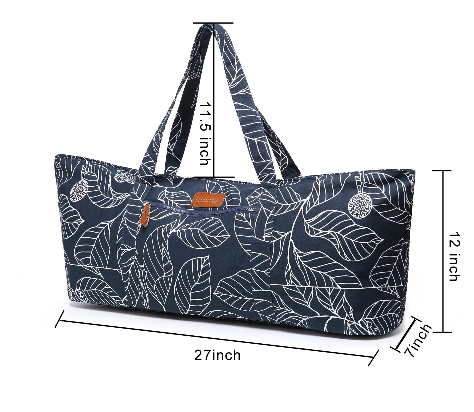 ELENTURE Large Yoga Mat Bag for Women Men, Travel Yoga Gym Bag for Pilates Office Beach Workout, Yoga Mat Tote Carrier with Mat Strap for 1/4" 1/2" Thick Exercise Yoga Mat