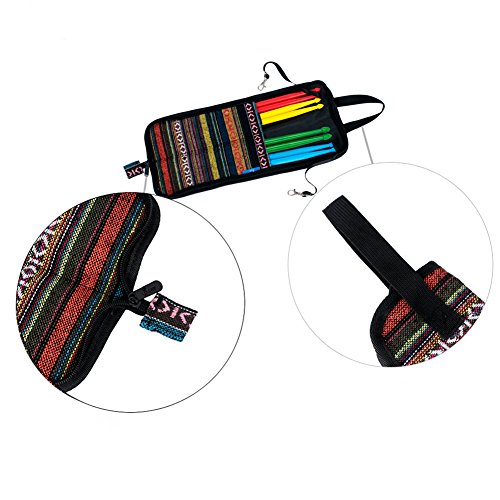 Drumstick Carrying Case,Portable Drum Stick Case Hanging Bag Exotic Style Percussion Accessories Drumsticks Carrying Handbag with Handle,Drum Accessories Folk Drumstick Gig Bag Pouch Unicorn