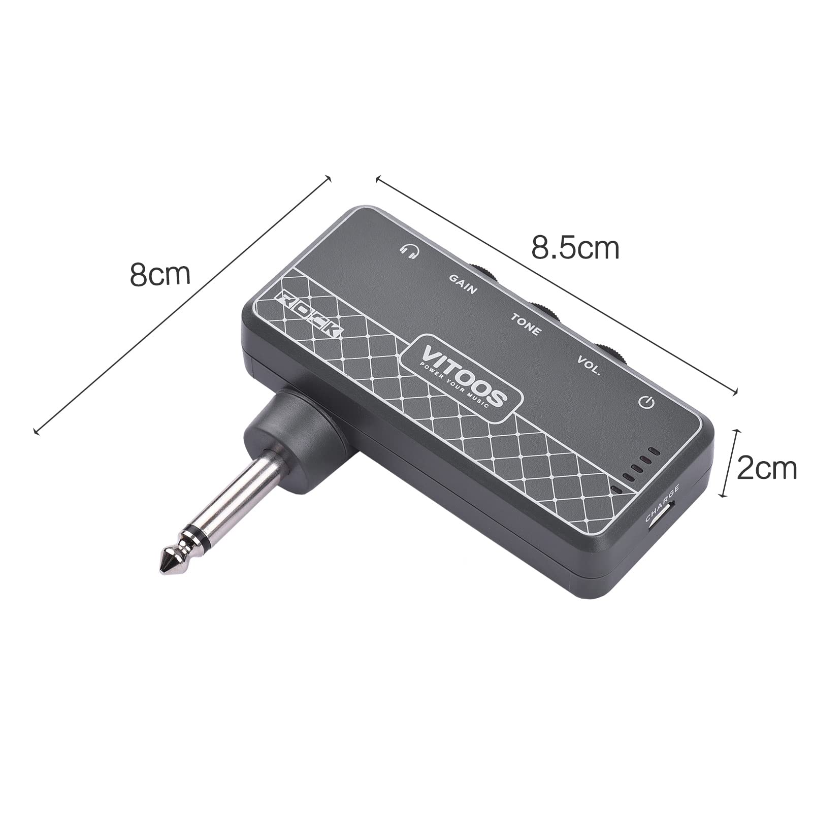 Rock Guitar Headphone Amplifier Amp Micro Headphone Guitar Stereo Rock Tone Amp Amplifier with Free Splitter Plug USB