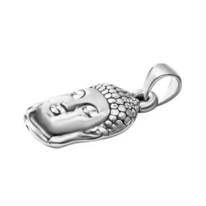 SHOP LC 925 Sterling Silver Unisex Meditation fortune Tibetan Buddha Head Charm Prayer Religious Pendant for Women Jewelrys (Carved/Hematite) Gifts for Women Birthday Gifts