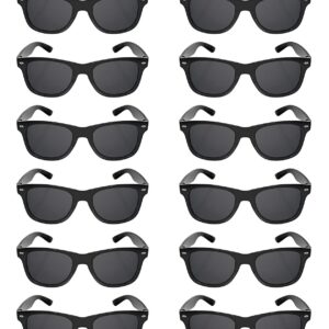 Black Sunglasses Bulk 48 Piece Party Pack- Wholesale Lot -Retro Style Risky Business-Blues Brothers Black Sunglasses for Graduation Mardi Gras Holidays-Birthdays Wedding Party Adult Kids Men Women