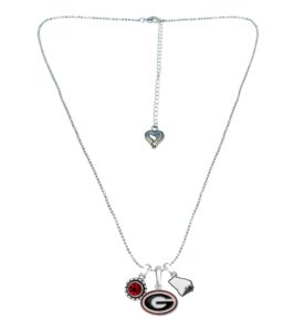 sports accessory store georgia bulldogs home sweet home silver crystal necklace jewelry gift uga