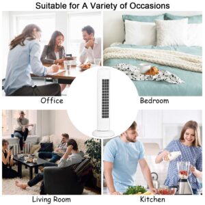 COSTWAY Tower Fan, 28-Inch Oscillating Tower Fan, Quiet Cooling Whole Room Bladeless, 3 Speed, 3 Wind Mode, Oscillating Tower Fan for Bedrooms, Living Rooms, Kitchen (White)