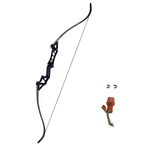 SinoArt Falcon 60" Takedown Hunting Recurve Bow Metal Riser 30 35 40 45 50 55 60 65 70 Lbs Black/Camo Right Handed(60 LBs)