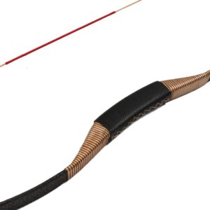 TOPARCHERY Archery 53'' Traditional Recurve Bow Wooden Handmade Mongolian Horsebow Hunting Bow 30-50lbs Longbow for Adult Hunting Practice Arm Guard Finger Tabs Set (30)