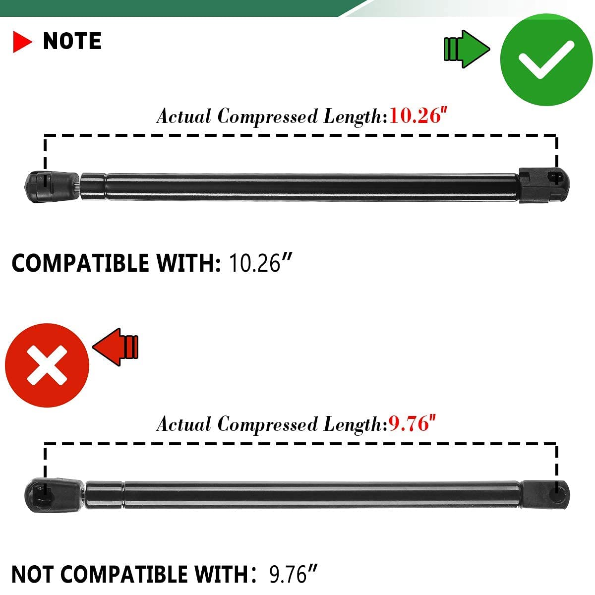 YHTAUTO Front Hood Gas Struts Shocks Replacement for Ford F-150 2004-2008 & Lincoln Mark LT 2006-2008, Crew/Extended/Standard Cab Pickup, Set of 2 Bonnet Lift Supports, Replace# 4L3416C826AD