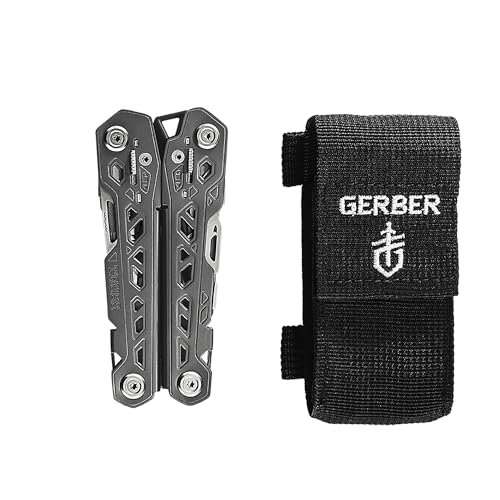 Gerber Gear Truss 17-in-1 Needle Nose Pliers Multi-tool with Sheath - Multi-Plier, Pocket Knife, Serrated Blade, Screwdriver, Bottle Opener - EDC Gear and Equipment - Gray