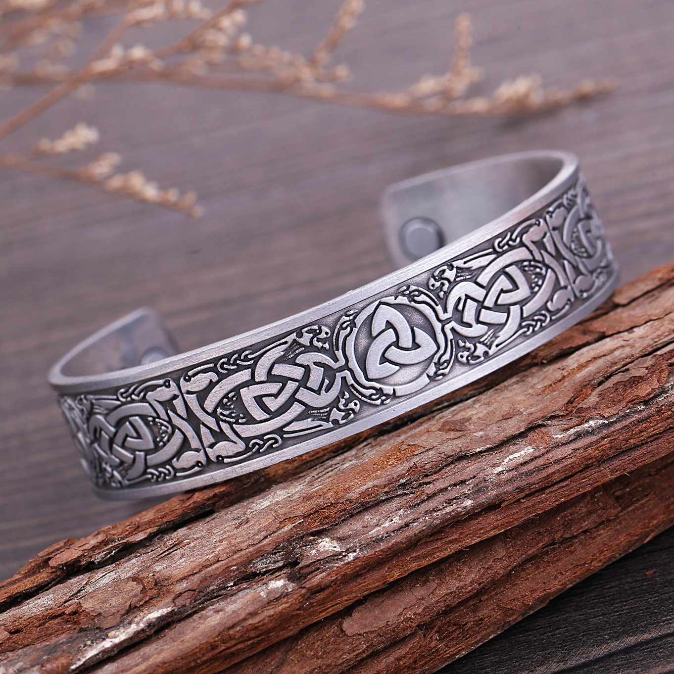 Norse Celtic Knot Bracelet Trinity Knot Bracelet Mens Viking Bracelet Cuff Bangle for Women