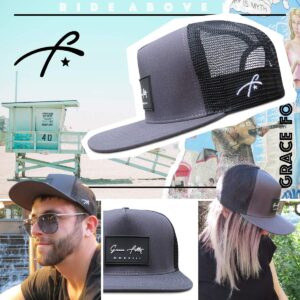 Grace Folly Trucker Hat for Men & Women. Snapback Mesh Caps Charcoal Gray