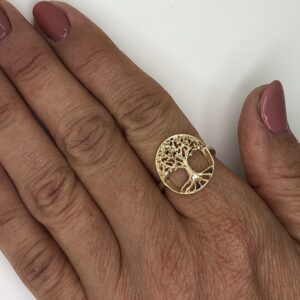 14K Gold Plated Tree of Life Symbol Ring Statement Jewelry (6)