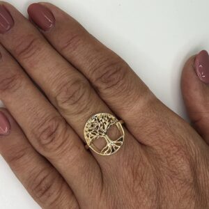 14K Gold Plated Tree of Life Symbol Ring Statement Jewelry (6)