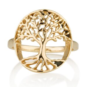 14K Gold Plated Tree of Life Symbol Ring Statement Jewelry (6)