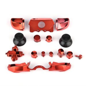 Zerone Full Button Set for Xbox One, Thumbsticks ABXY Buttons Dpad Triggers Full Buttons Set Mod Kits for Xbox One Controller(Red)