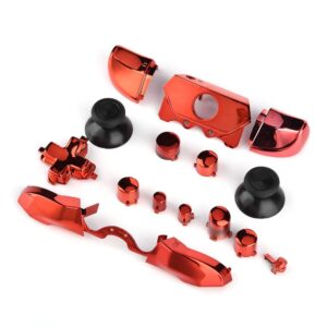 Zerone Full Button Set for Xbox One, Thumbsticks ABXY Buttons Dpad Triggers Full Buttons Set Mod Kits for Xbox One Controller(Red)