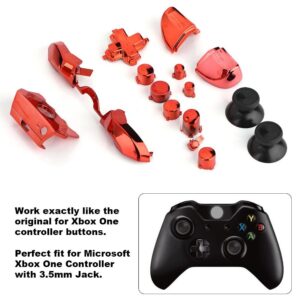 Zerone Full Button Set for Xbox One, Thumbsticks ABXY Buttons Dpad Triggers Full Buttons Set Mod Kits for Xbox One Controller(Red)