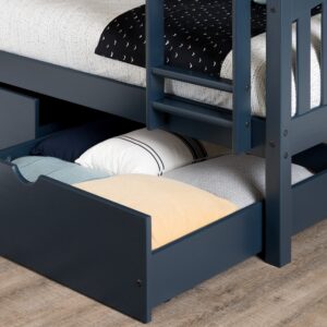 South Shore Ulysses Solid Wood Bunk Beds, Navy Blue